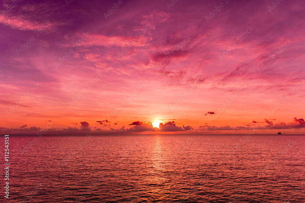 Sunset in the evening, sunrise with clouds Sunset in the evening, sunrise with clouds