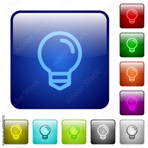 Color light bulb square buttons