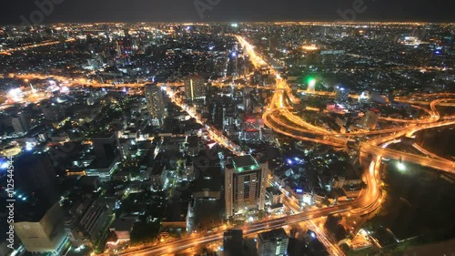Wallpaper Mural Cityscape timelapse. Bangkok Thailand. Busy traffic on the main road at rush hour. 4K 3840x2160.
 Torontodigital.ca