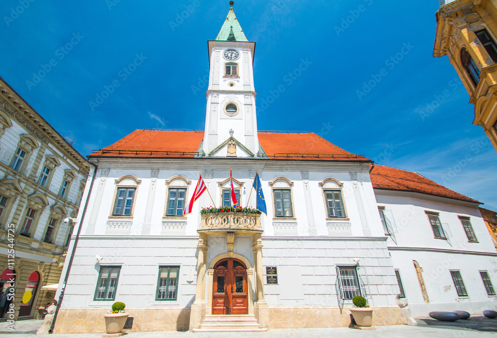 City Hall palace on King Tomislav Square in Varazdin Croatia