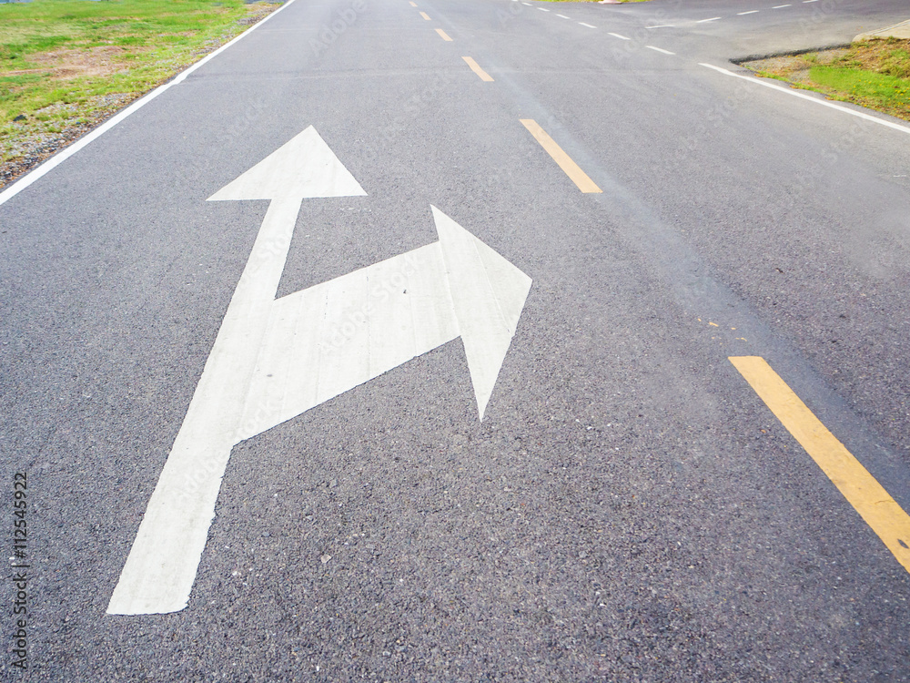 Arrow sign on the street