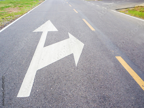 Arrow sign on the street