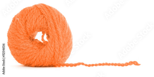 Roll of yarn, braided skein isolated on white background