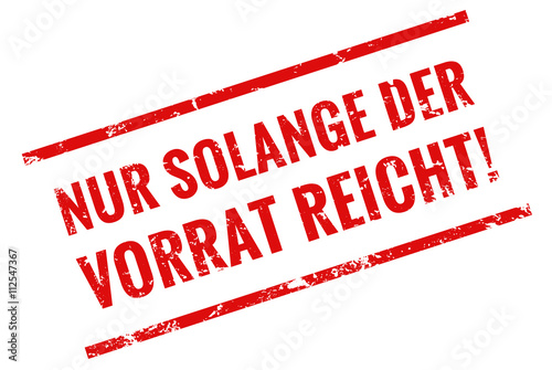 Nur solange der Vorrat reicht stempel rot