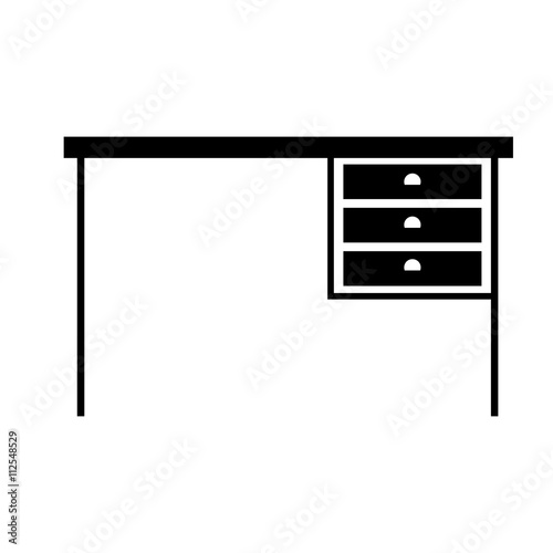 Simple working table with drawers, EPS10