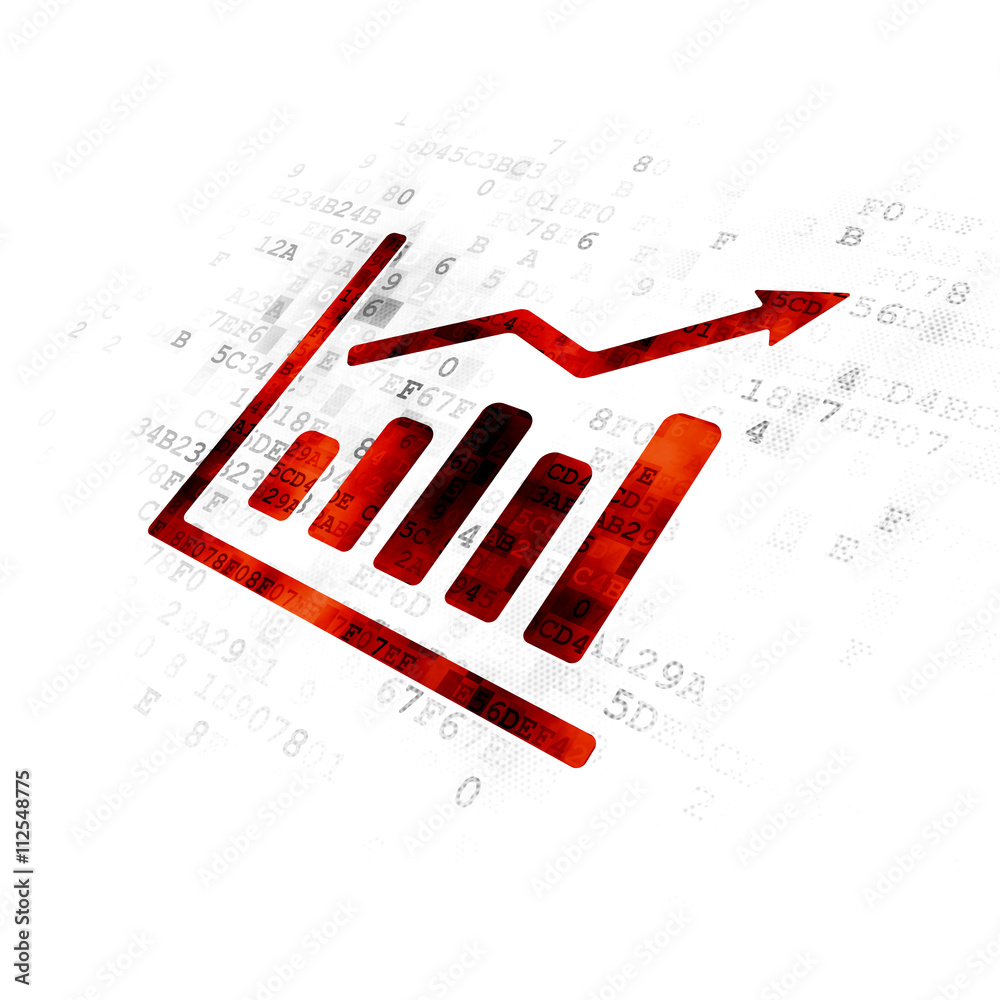 Business concept: Growth Graph on Digital background Business concept: Growth Graph on Digital background