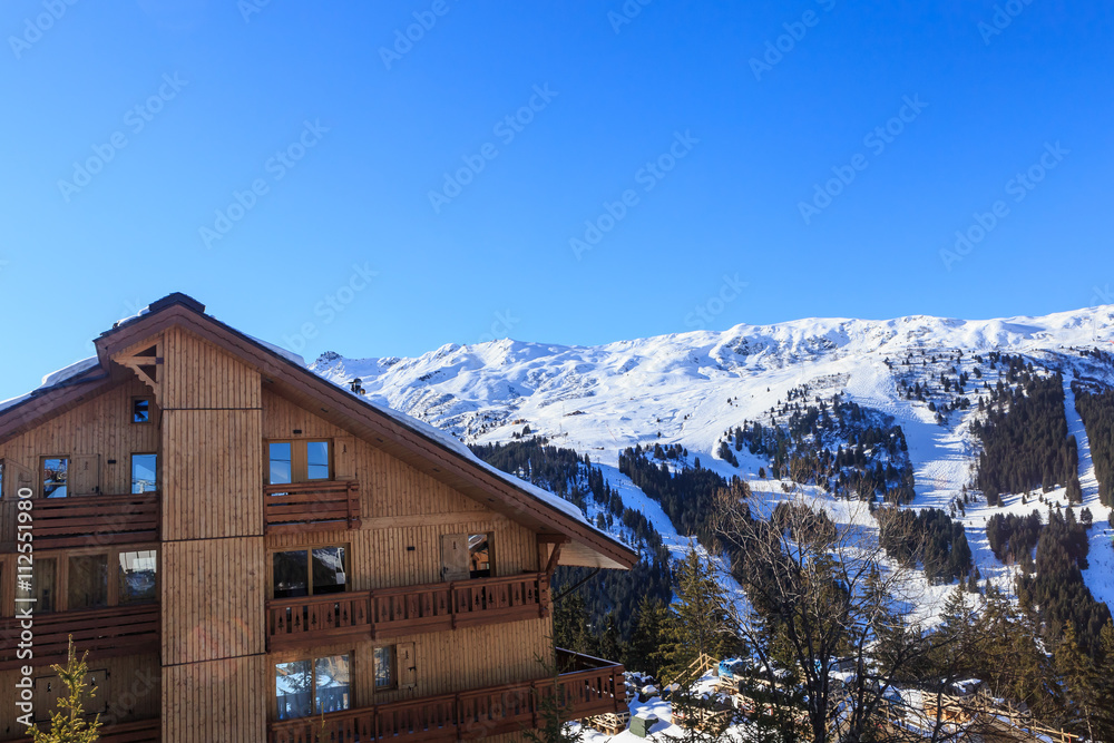 Chalet on the slopes of the valley Meribel. Ski Resort Meribel. France