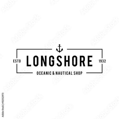 Vintage nautical logo, Retro design element