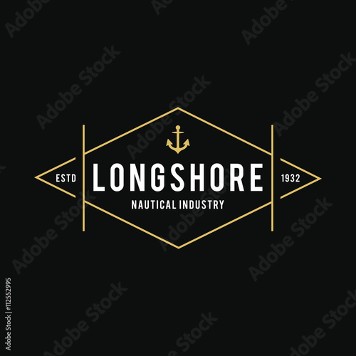Vintage nautical logo, Retro design element