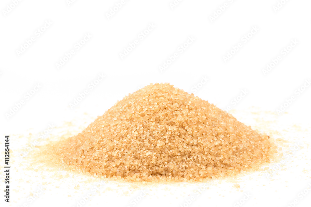 Crystals cane sugar isolated on white Crystals cane sugar isolated on white