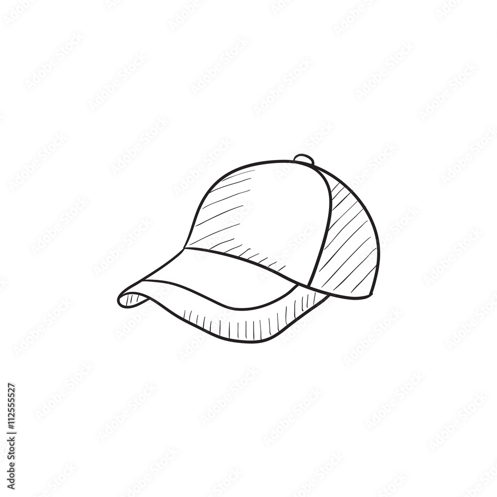Fototapeta premium Baseball hat sketch icon