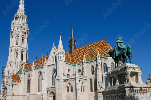 The Matthias Church, the Fishermen's Bastion. Budapest, Hungary.