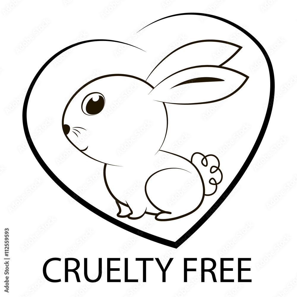 Animal cruelty free icon design. Animal cruelty free symbol design. Product not tested on animals sign with bunny rabbit. Vector illustration. Animal cruelty free icon design. Animal cruelty free symbol design. Product not tested on animals sign with bunny rabbit. Vector illustration.