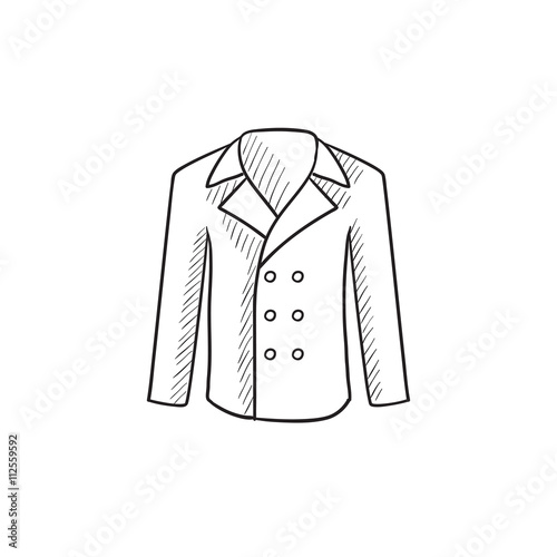 Male coat sketch icon