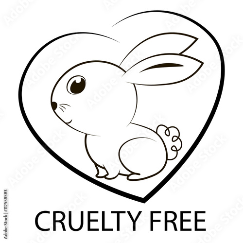 Animal cruelty free icon design. Animal cruelty free symbol design. Product not tested on animals sign with bunny rabbit. Vector illustration.