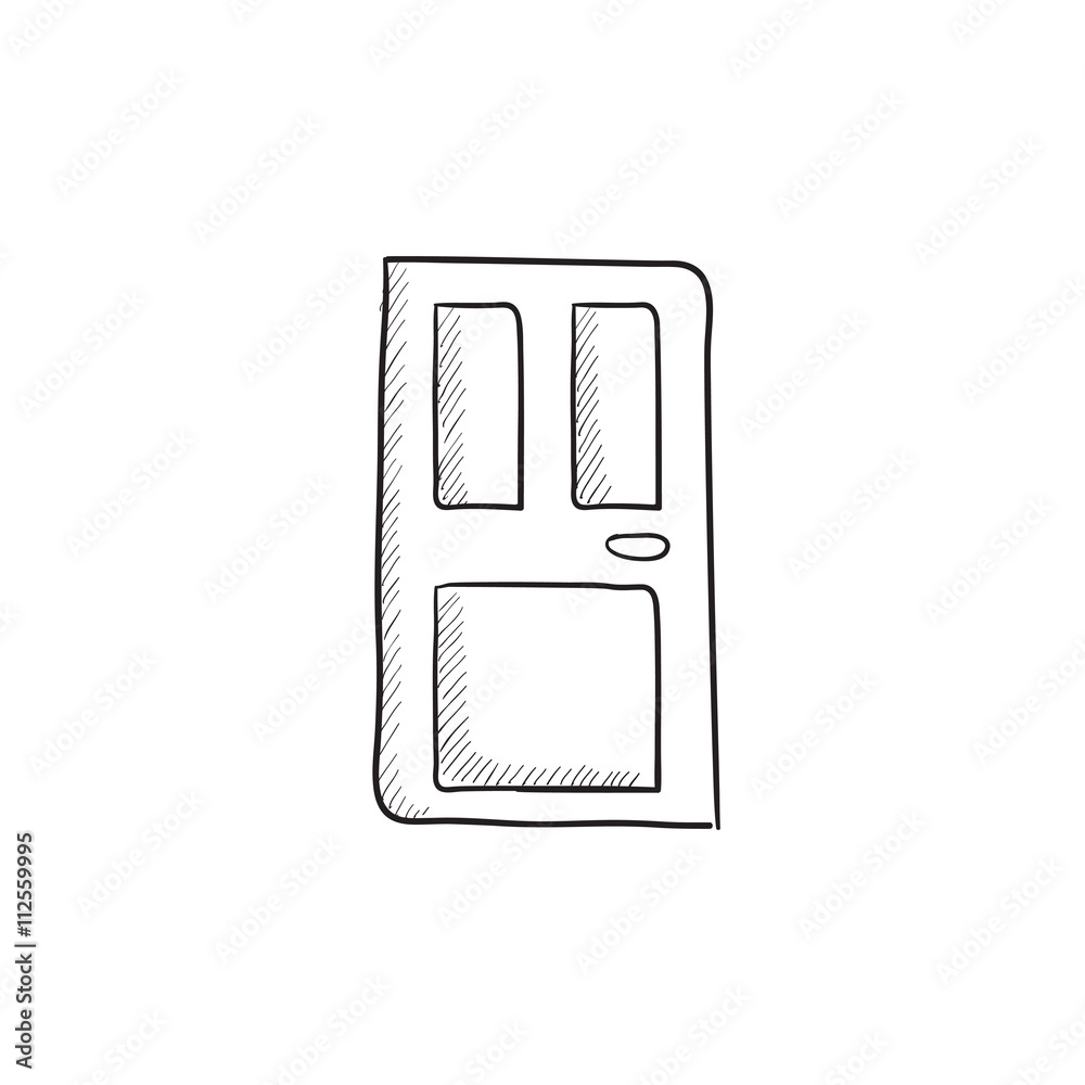 Front door sketch icon. Front door sketch icon.
