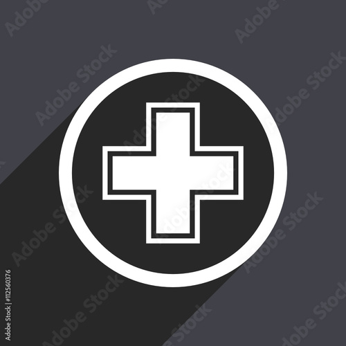 Gray flat design vector icon