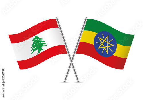 Lebanese and Ethiopian flags. Vector illustration. Free Download Lebanese and Ethiopian flags. Vector illustration. - GFXLoad