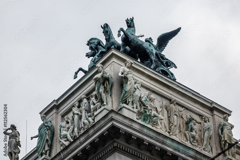 Historic building of the Austrian Parliament in Vienna, Austria.