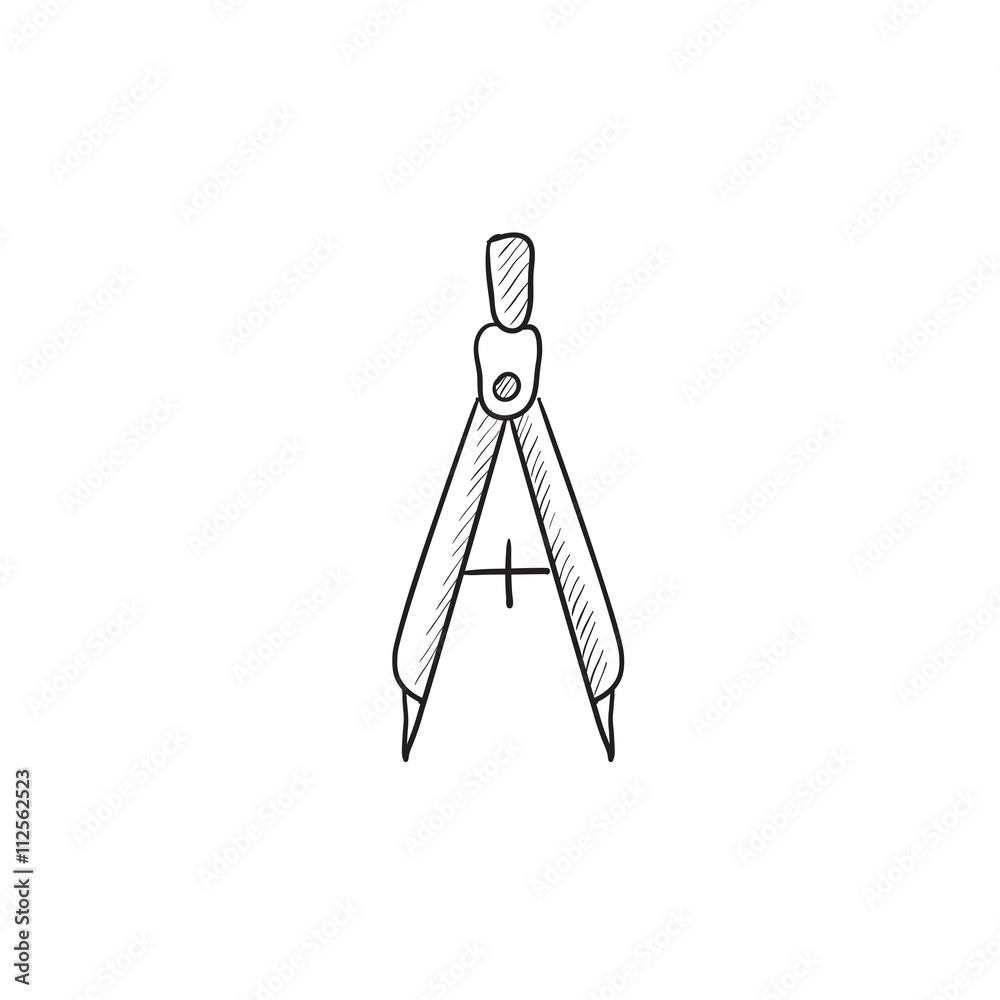 Compass sketch icon. Compass sketch icon.