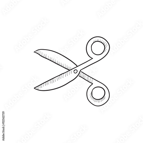 Scissors sketch icon.