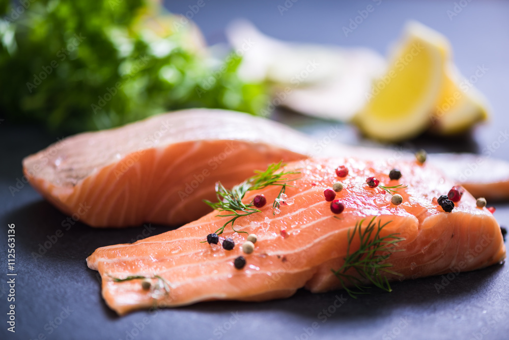 heathy cooking concept, fresh salmon heathy cooking concept, fresh salmon
