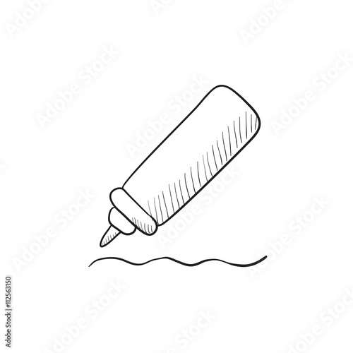 Sauce bottle sketch icon.