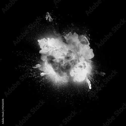 White explosion on the black background