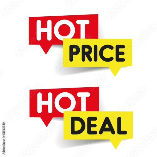 Hot Price, Hot deal label sticker
