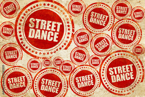 street dance  red stamp on a grunge paper texture