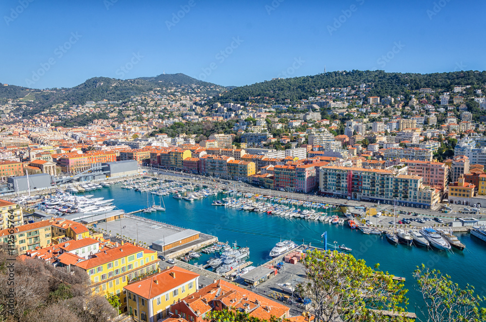Colourful panoramic view on Nice 