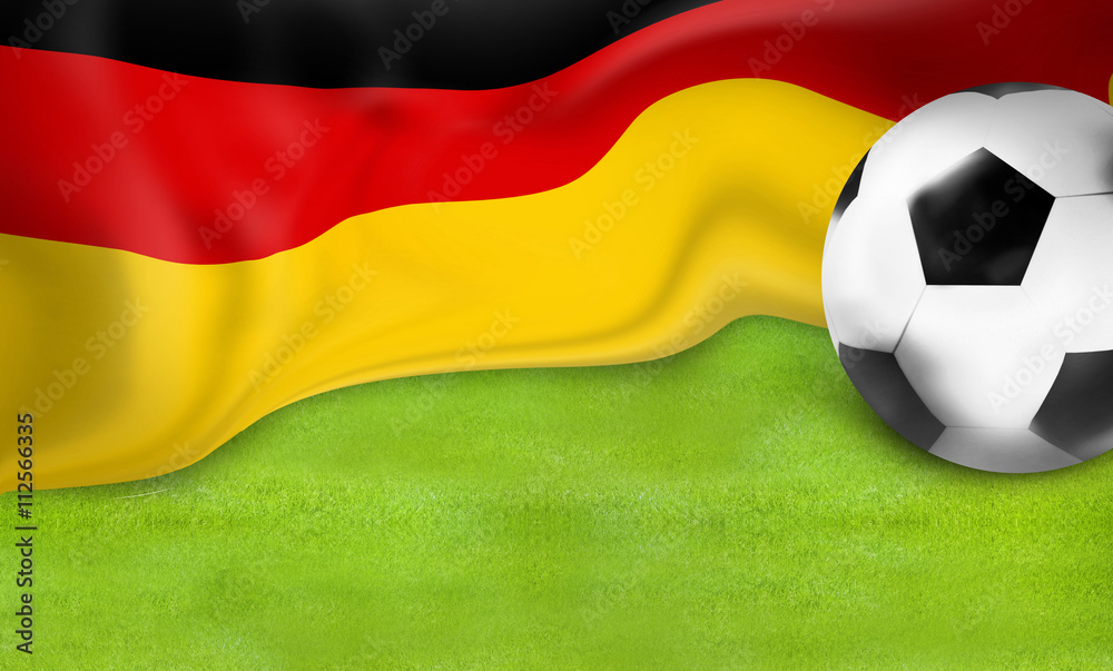 Fototapeta premium german flag football soccer 3D ball background