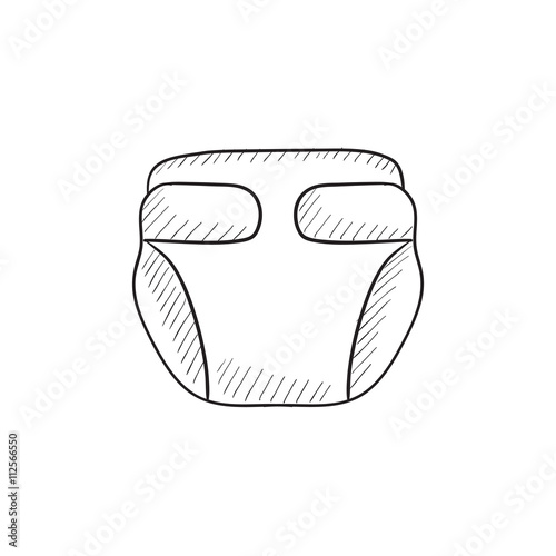 Baby diaper sketch icon.
