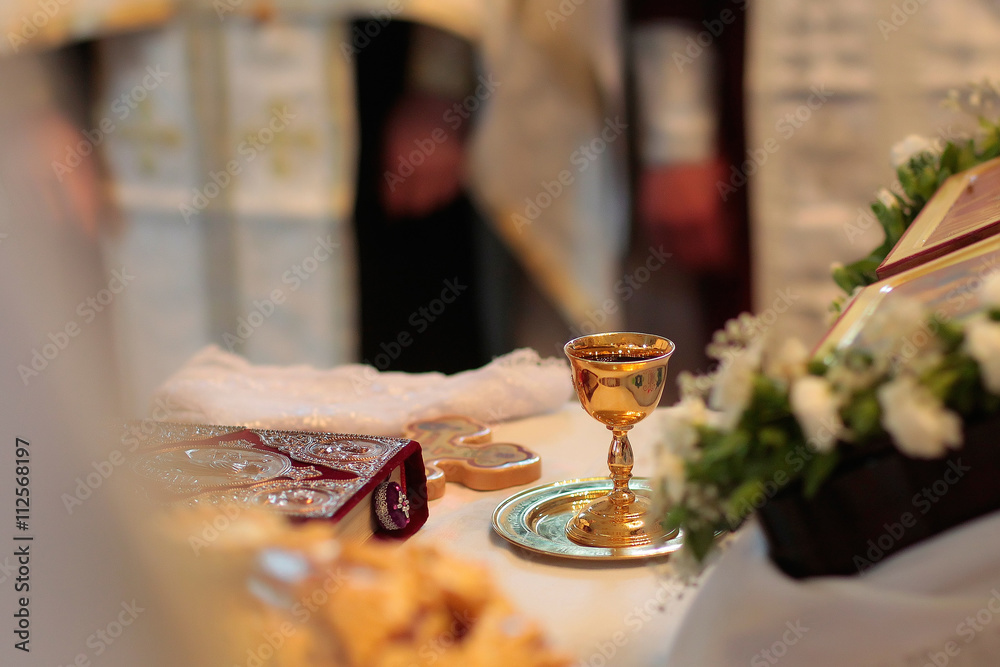 Fototapeta premium Beautiful church utensil on altar