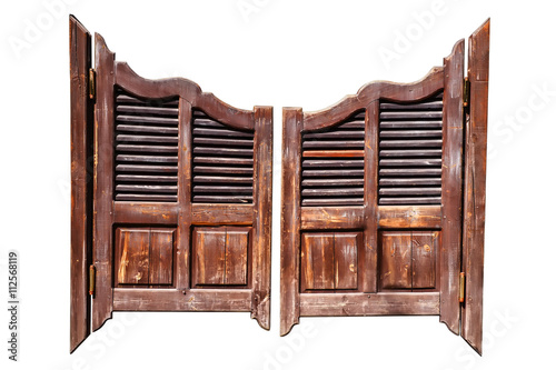 Old saloon doors isolated