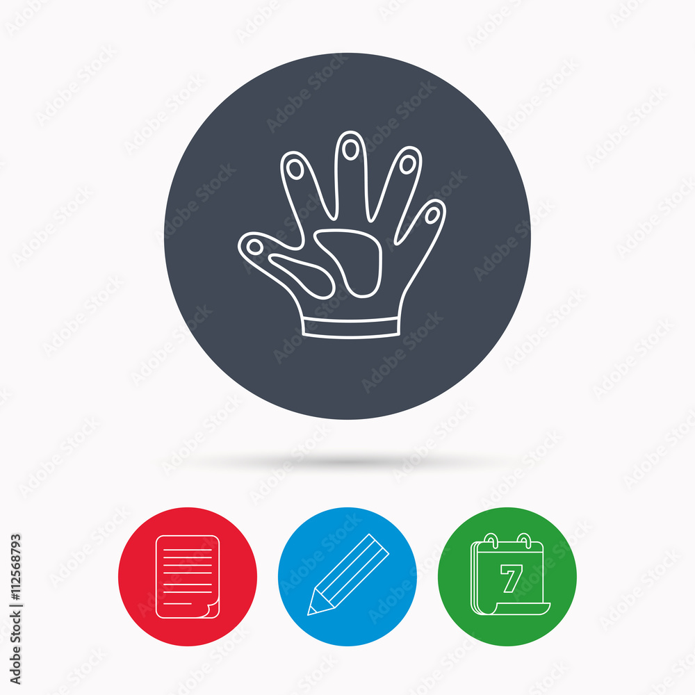 Construction gloves icon. Textile protection. Construction gloves icon. Textile protection.
