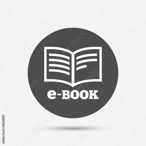 E-Book sign icon. Electronic book symbol.