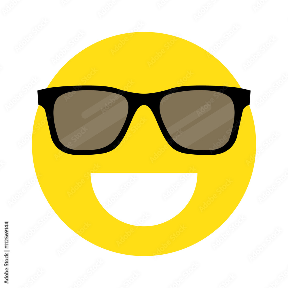 smiley face with sunglasses Stock-vektor | Adobe Stock