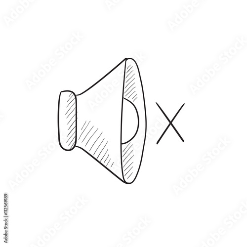 Mute speaker sketch icon
