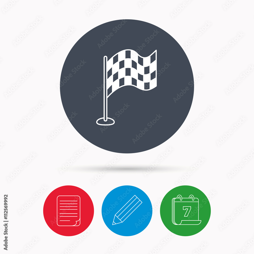 Racing flag icon. Finishing symbol.
