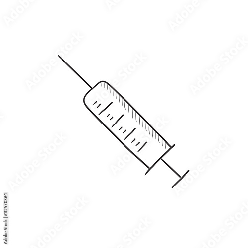 Syringe sketch icon.