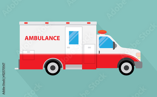 Vector image of an white car Ambulance