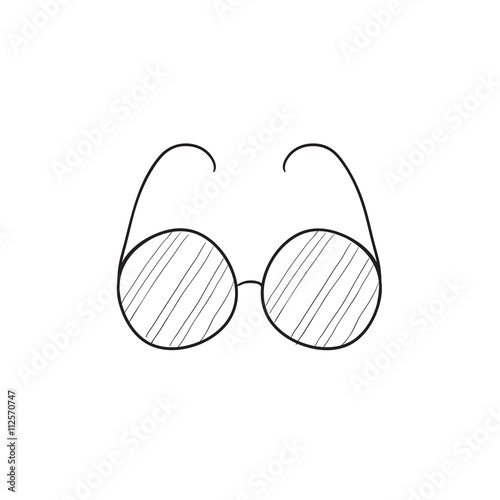 Eyeglasses sketch icon.