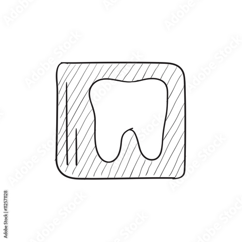 X-ray of tooth sketch icon.