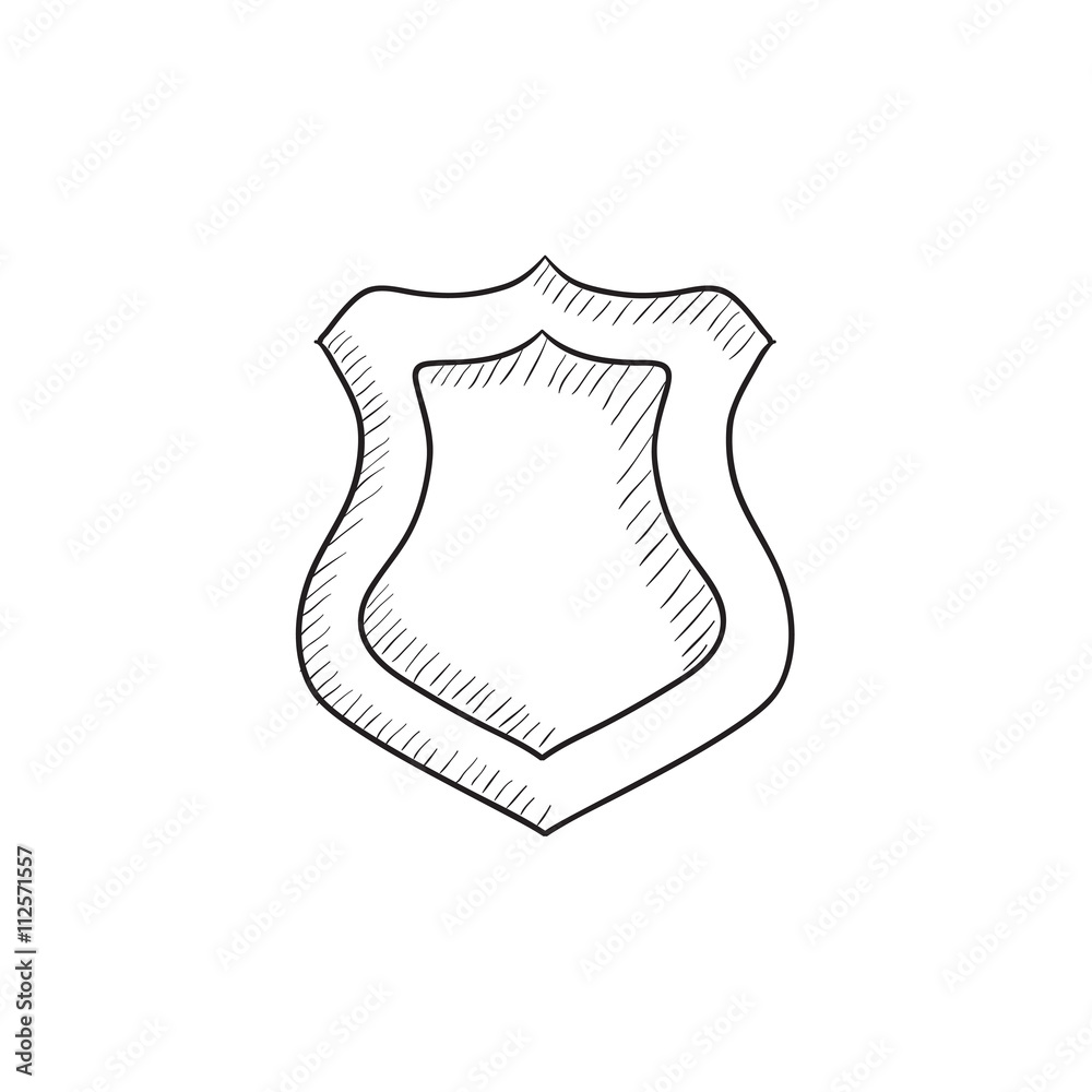 Police badge sketch icon