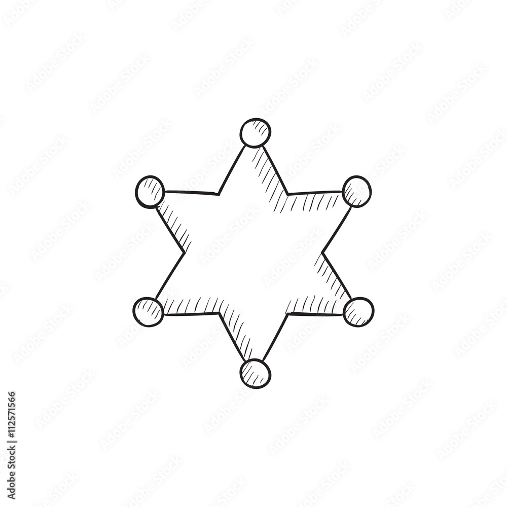 Police star sketch icon Police star sketch icon