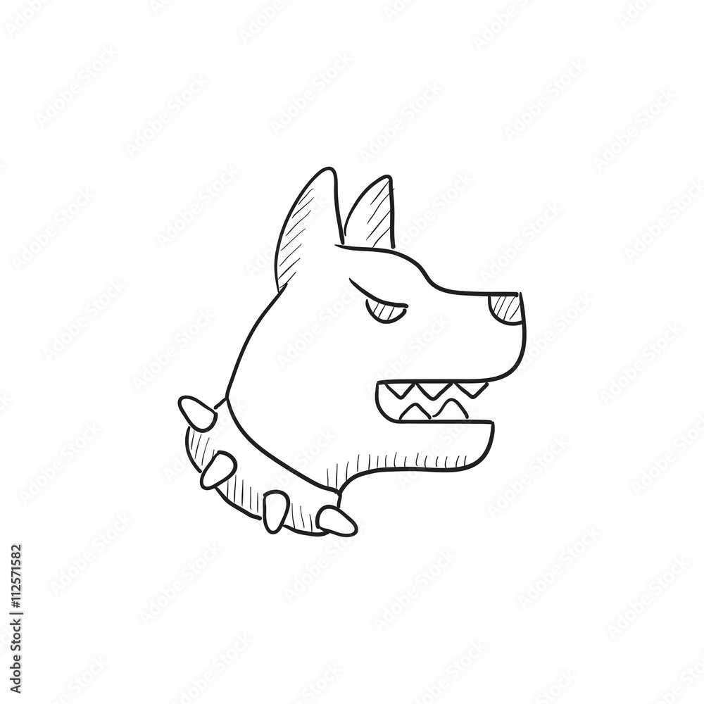 Aggressive police dog sketch icon. Aggressive police dog sketch icon.