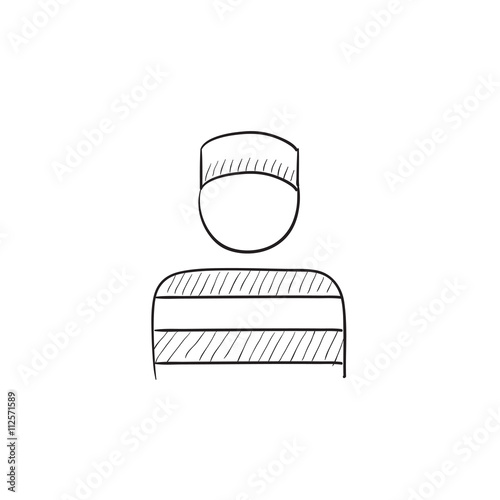 Prisoner sketch icon.