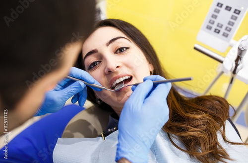 The patient at the dentist.