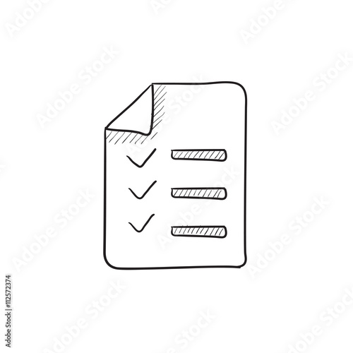 Shopping list sketch icon.